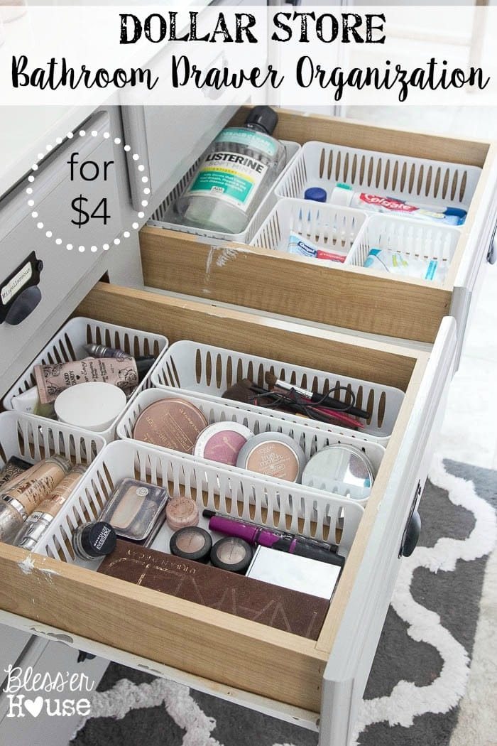 Dollar Store Bathroom Drawer Organization