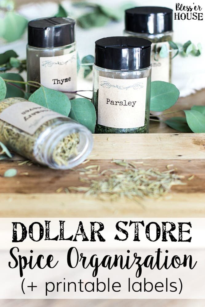 Dollar Store Spice Organization and Printable Labels | unigumushane.com - How to organize a spice drawer with items from the dollar store.