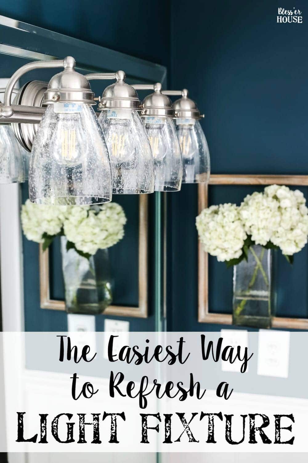 The Easiest Way to Refresh a Light Fixture | unigumushane.com - One simple way to refresh a bathroom vanity light fixture inexpensively and in under 5 minutes without any electrical work. #lightfixture #simplediy