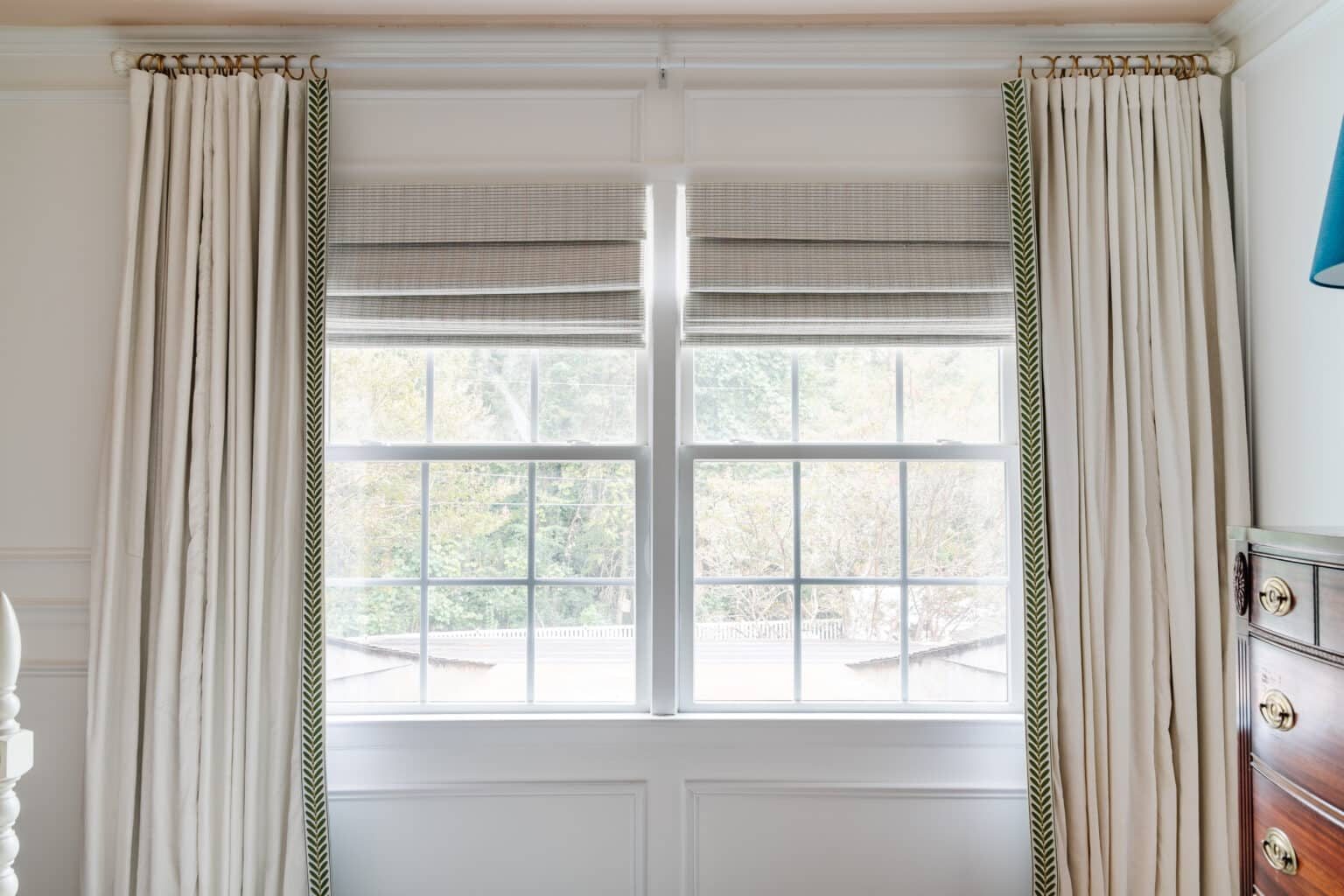 DIY no sew curtains with trim
