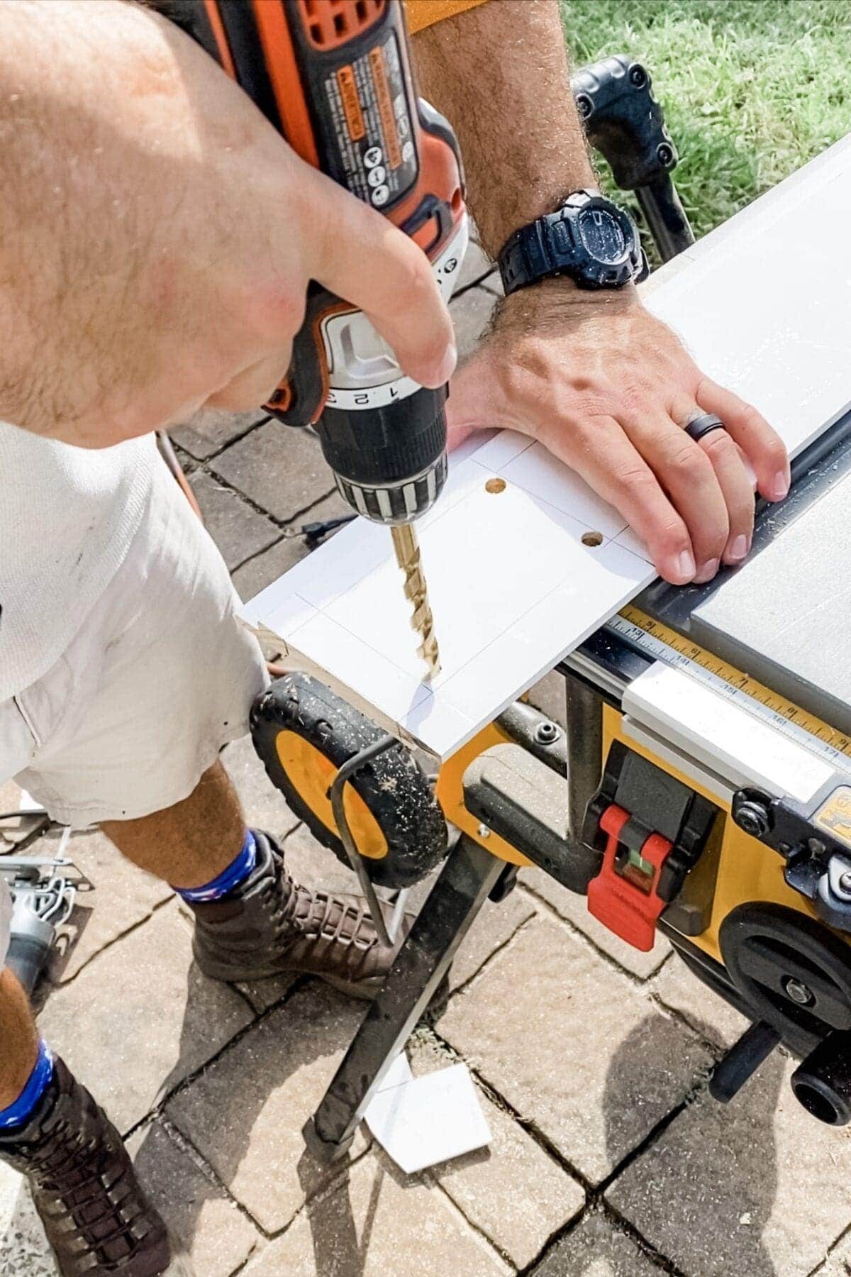 trick for cutting out wood planks - drill holes at corners