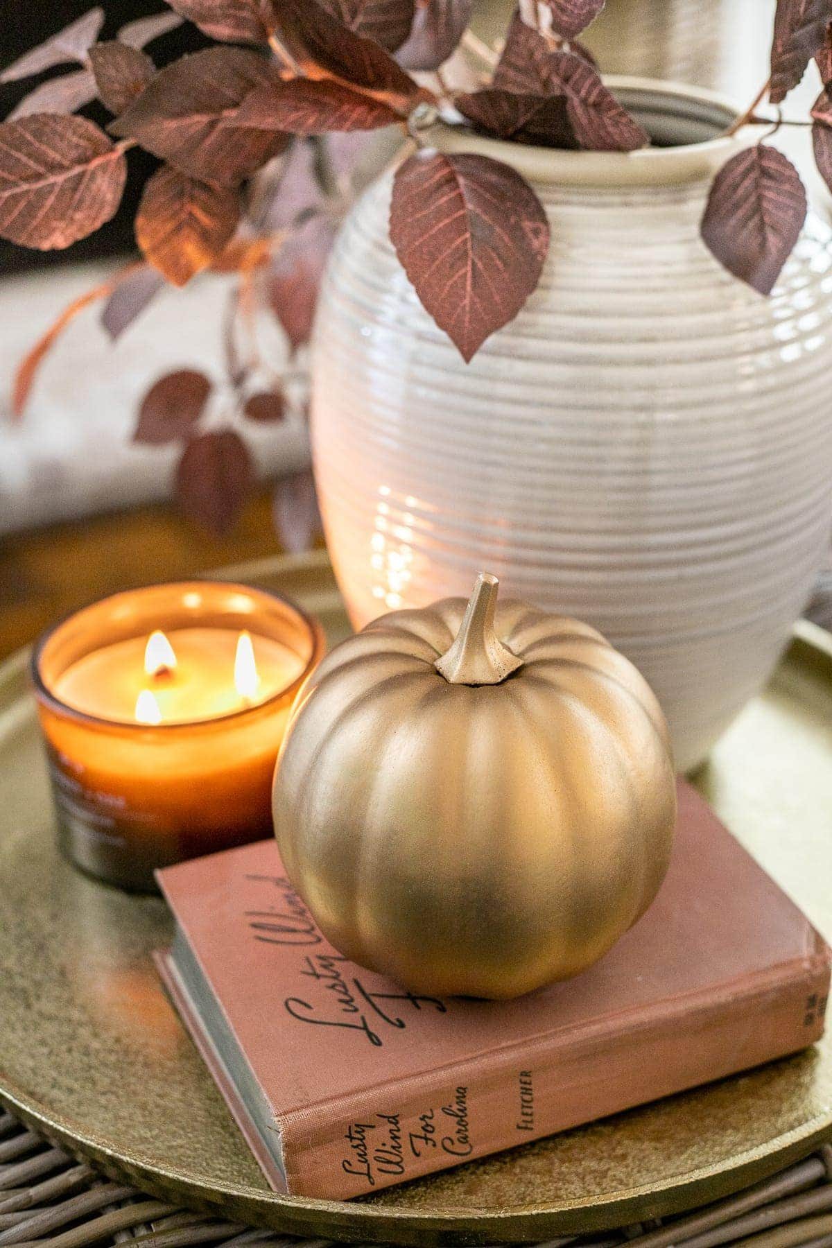 painted aged brass pumpkin