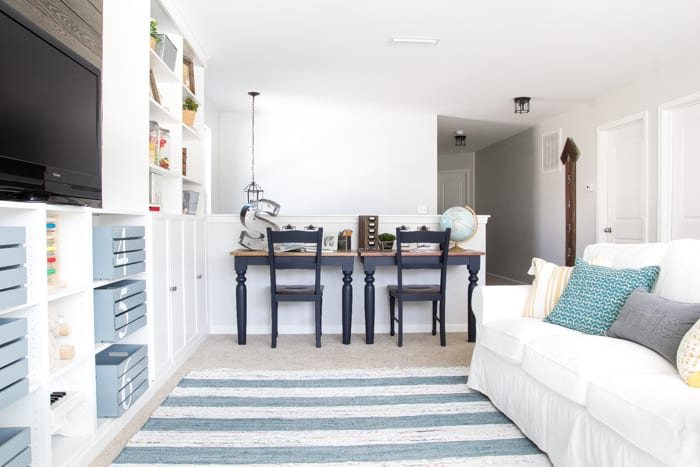 Eclectic Farmhouse Playroom Makeover | unigumushane.com - A boring and cluttered playroom gets a modern eclectic farmhouse makeover on a budget with DIY projects, smart storage solutions, and inexpensive finds. popular pin