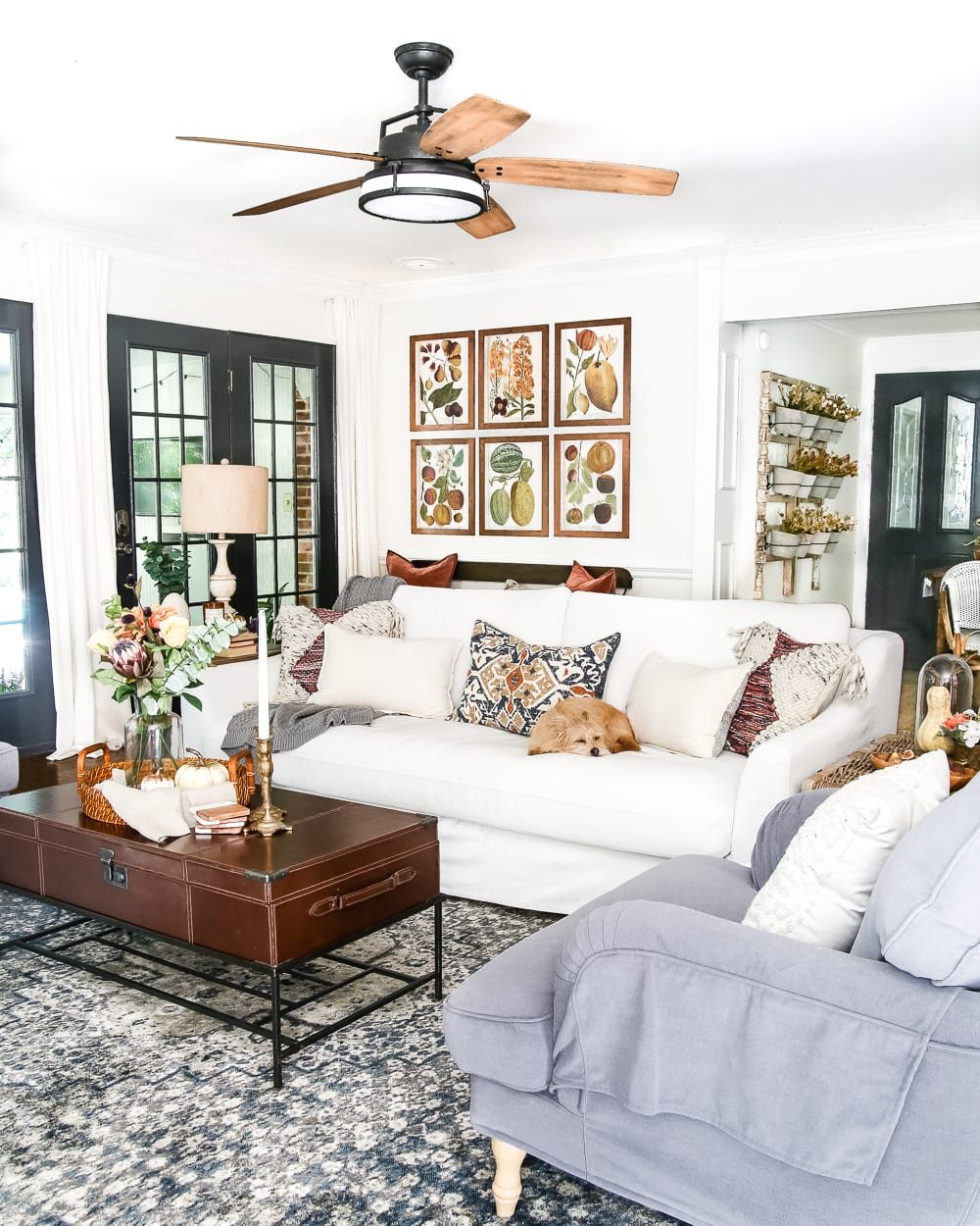 fall living room decorating mistakes with pumpkins