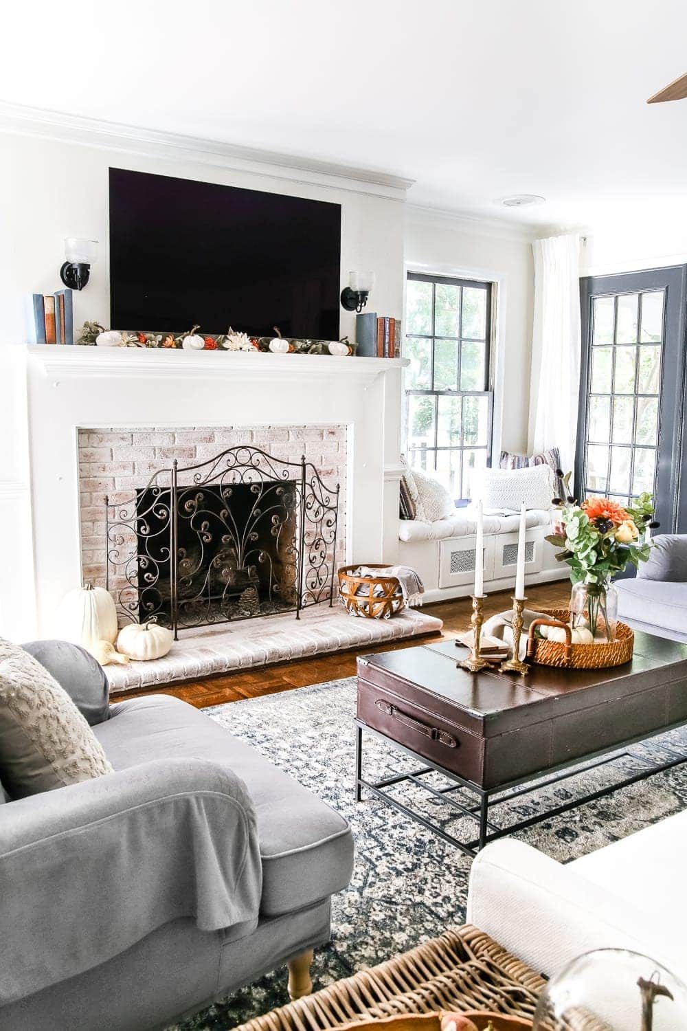 fall living room decorating mistakes with pumpkins