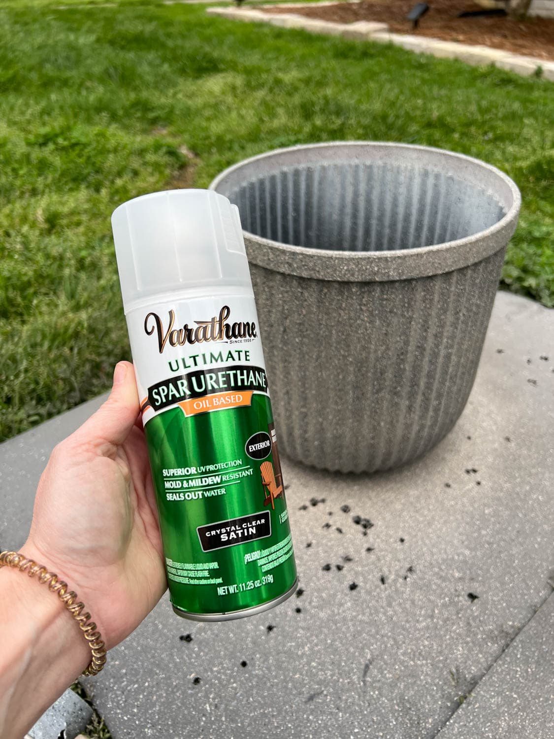 seal outdoor planters with spray clear oil based spar urethane