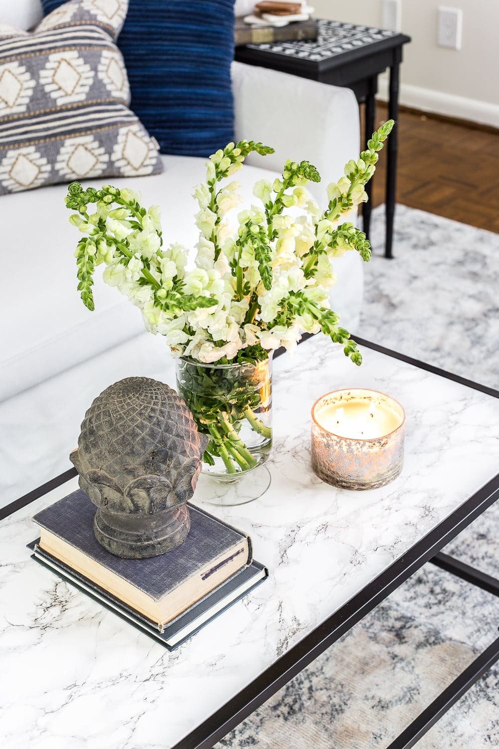 Faux Marble Top Coffee Table