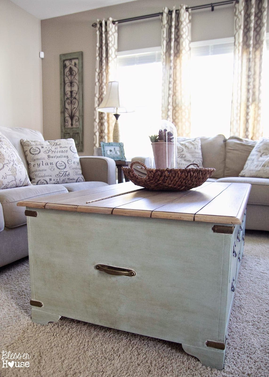 Faux Planked Card Catalog Coffee Table