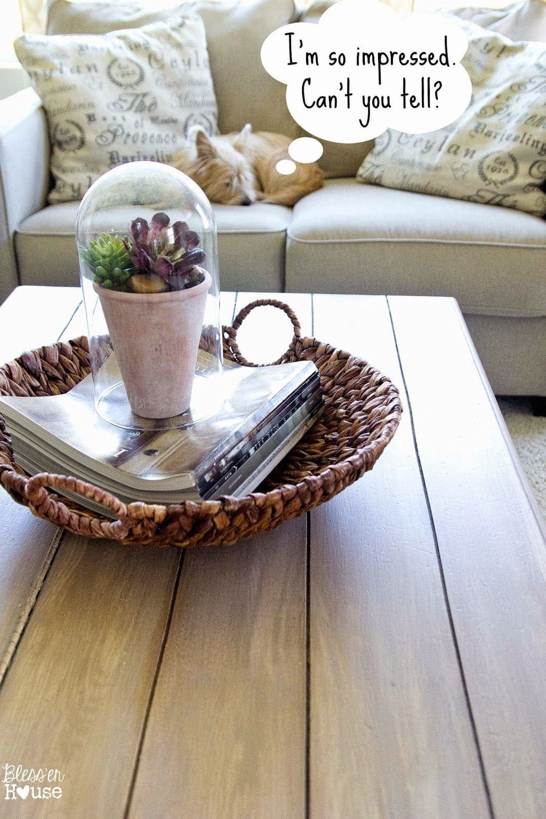 Faux Planked Card Catalog Coffee Table