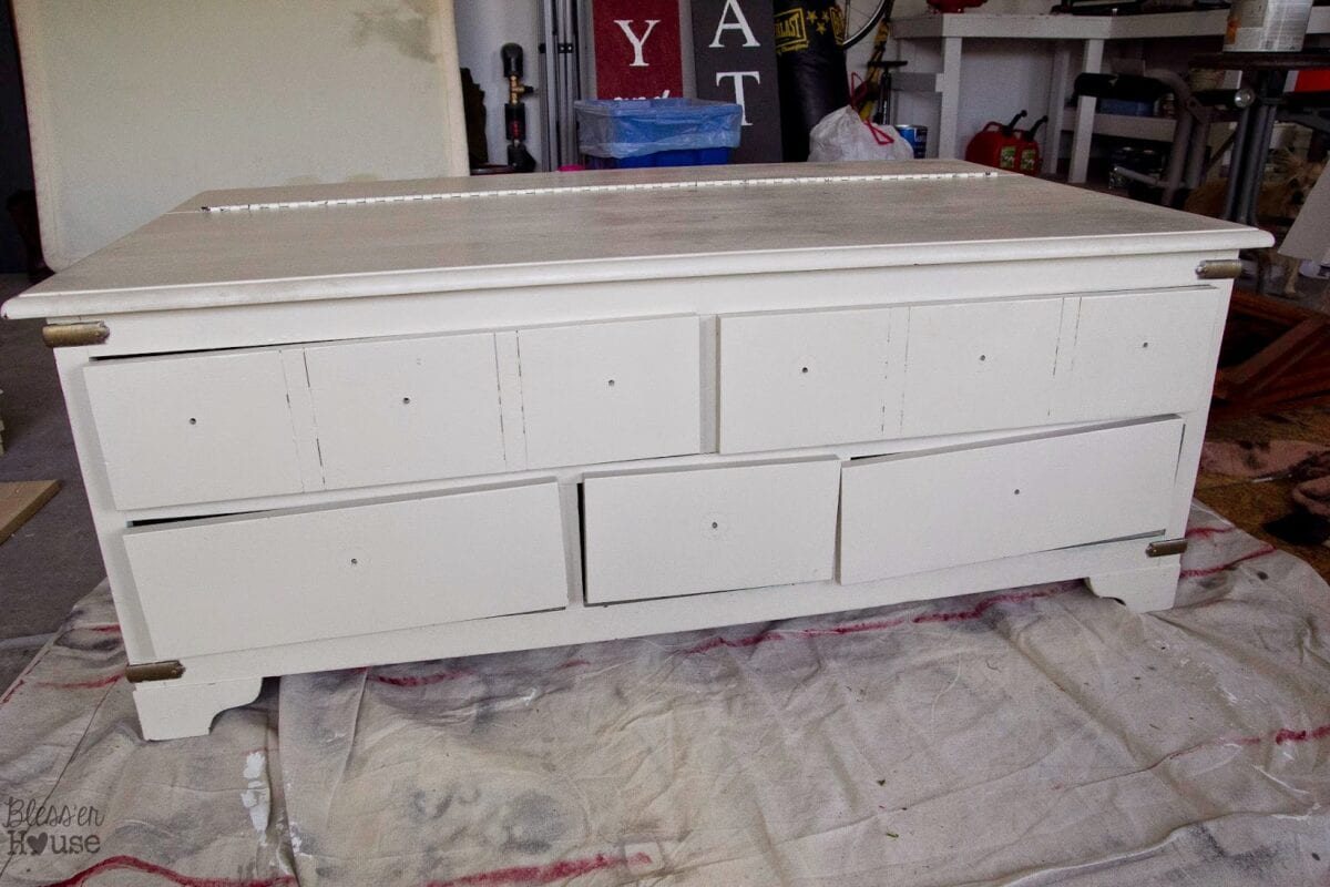Faux Planked Card Catalog Coffee Table