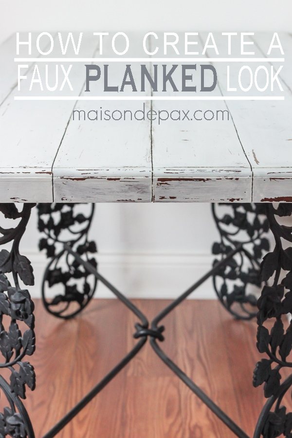 Make a gorgeous, painted, planked look desktop from plywood! via maisondepax.com #diy #plank