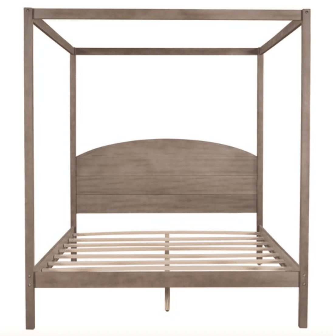 brown wash wood canopy bed
