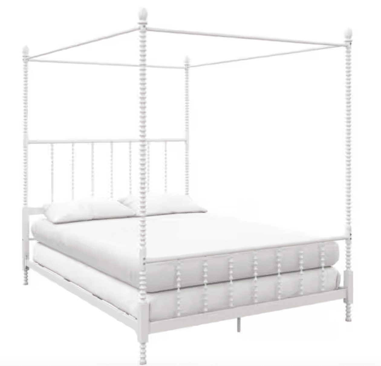 metal spindle canopy bed