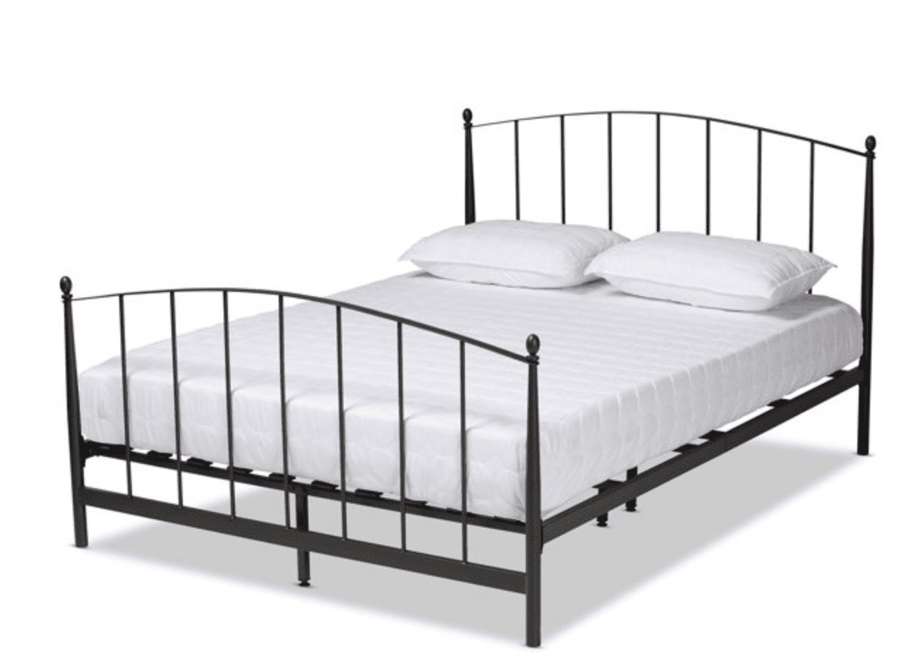 black spindle platform bed