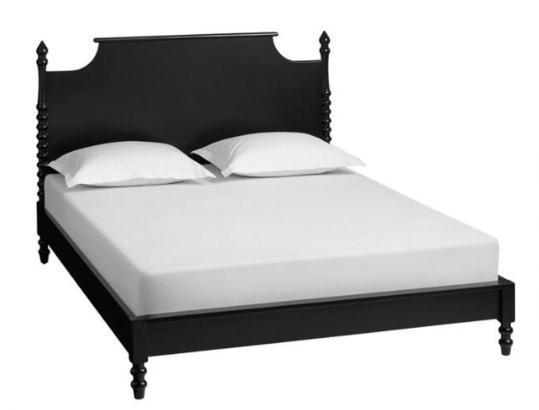 black wood cottage platform bed