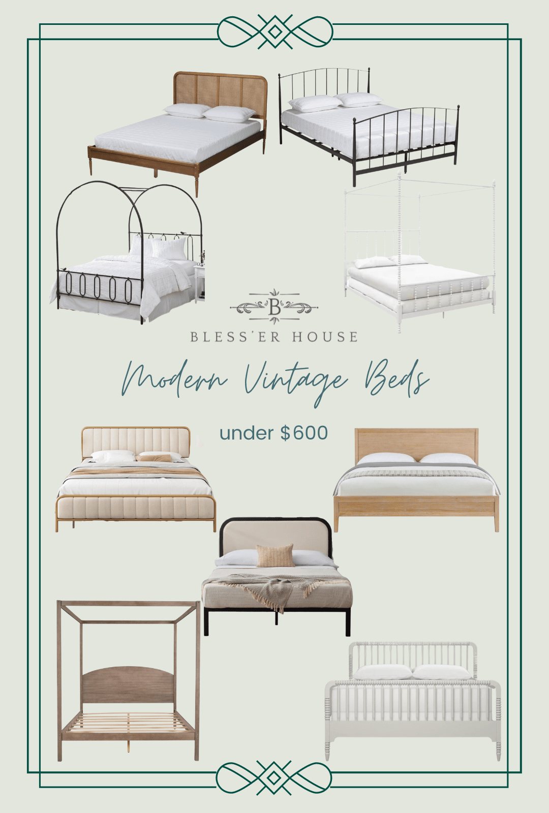 modern vintage beds under $600