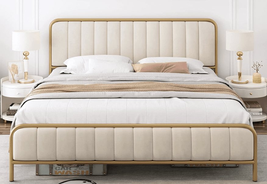 upholstered tufted bed