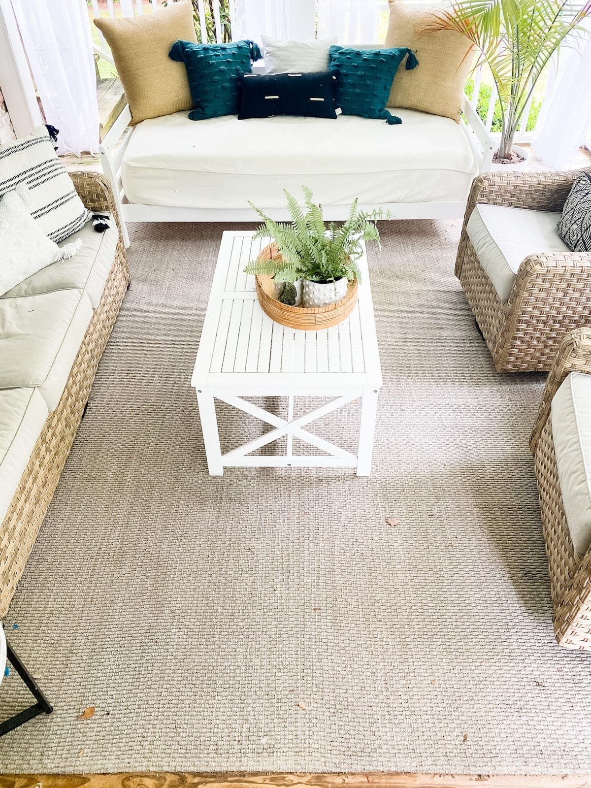 plain outdoor rug before