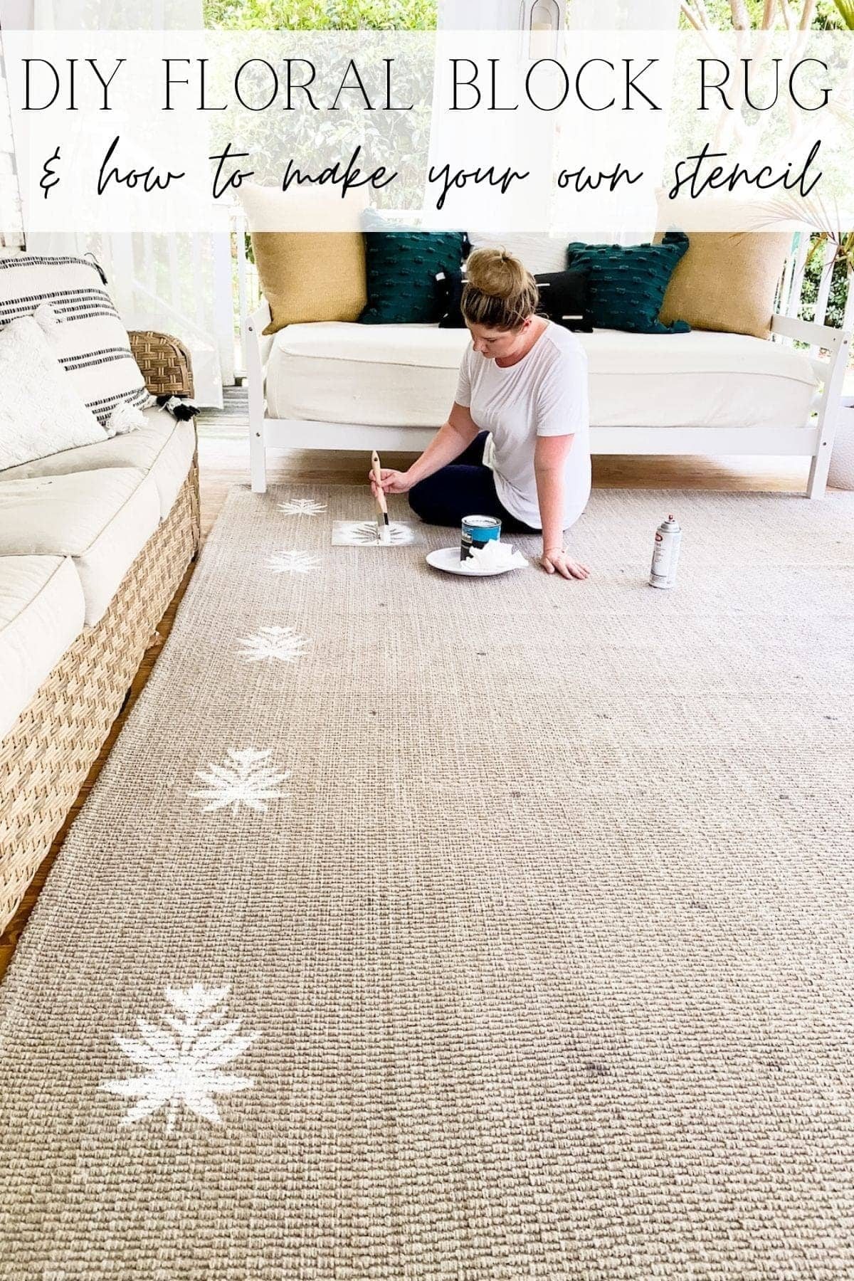 floral block diy outdoor rug