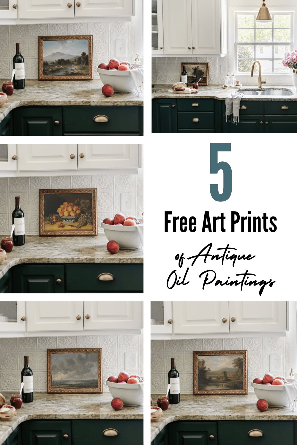 5 free kitchen art antique oil painting prints