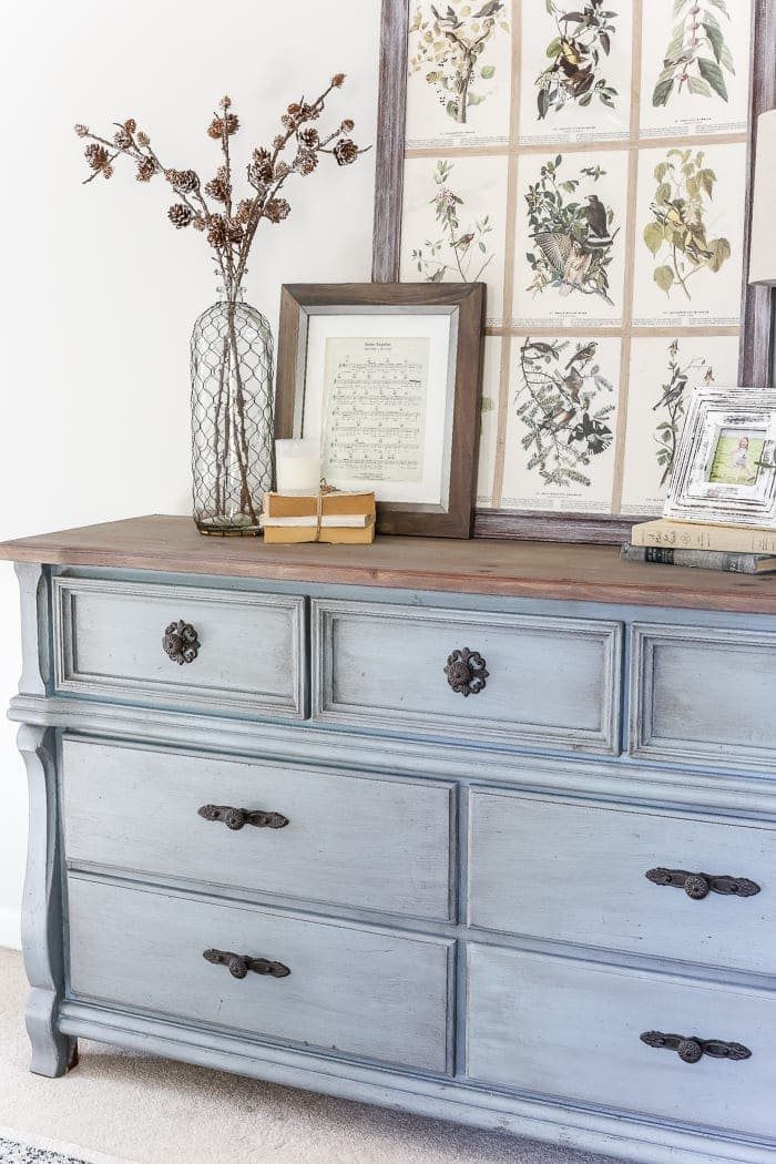French Blue Dresser Makeover