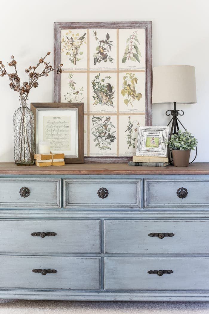French Blue Dresser Makeover | unigumushane.com - An orange wood thrifted dresser gets a French blue makeover using Fusion Mineral Paint in Champness and Homestead House Wax in Espresso.