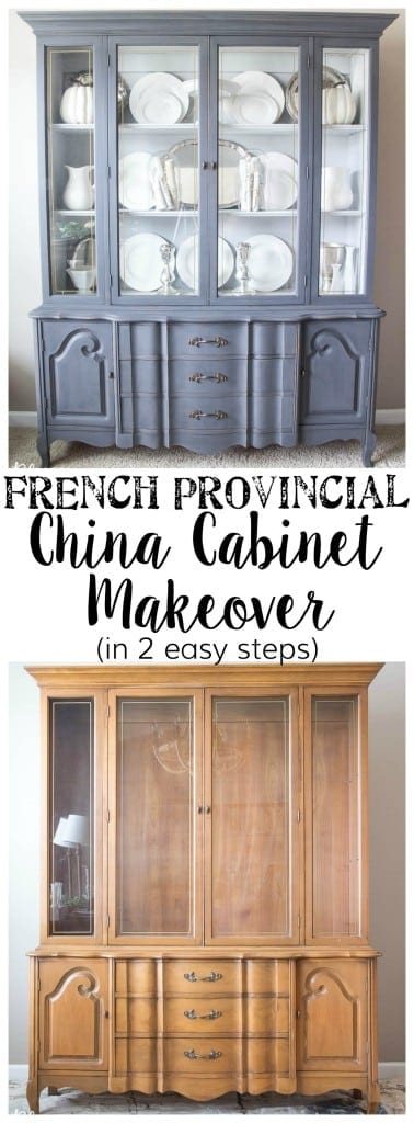 French Provincial China Cabinet Makeover in 2 Easy Steps | unigumushane.com
