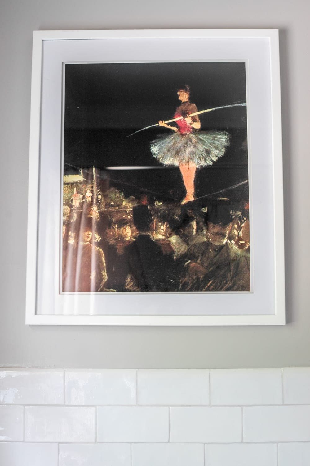 Girls' Bathroom Decor Details & Sources | vintage tightrope walker art