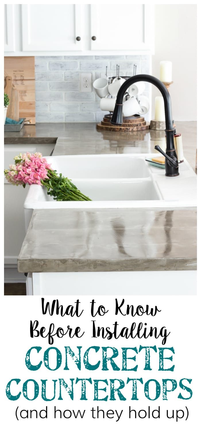 The Good, Bad, and Ugly of Concrete Countertops | unigumushane.com - What to know before installing concrete countertops - the pros and cons, how they hold up over time, and how to install them for an inexpensive update.