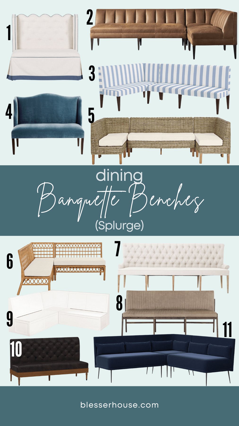 dining banquette benches under $3,000