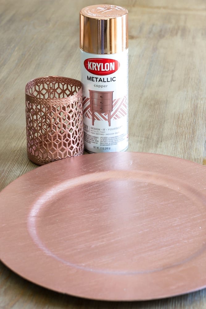 Green and Copper Thanksgiving Tablescape + Printable | unigumushane.com - How to style a Thanksgiving tablescape using dollar store finds and repurposing typical items around the house for inexpensive holiday decor.