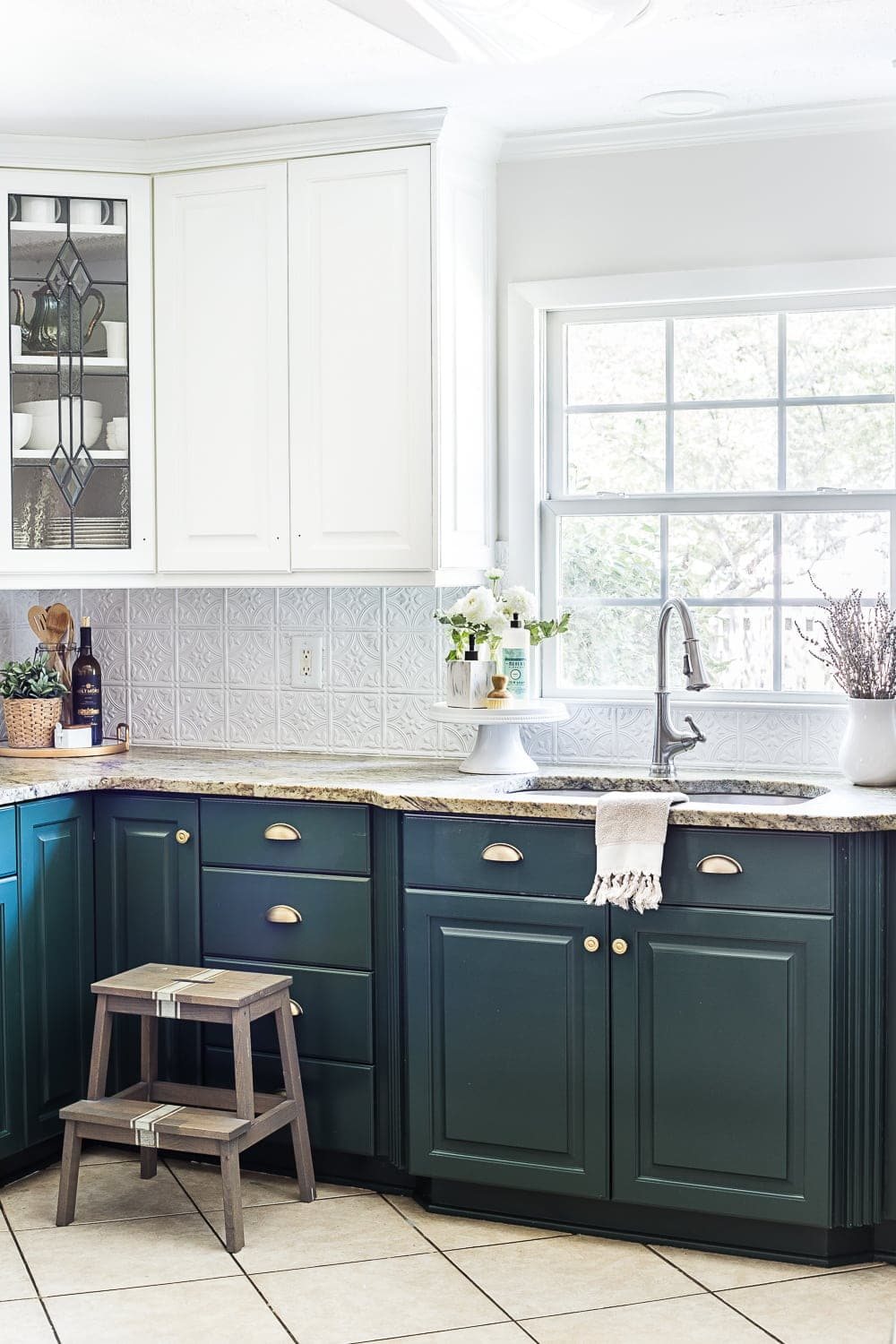 Green Kitchen Cabinet Update