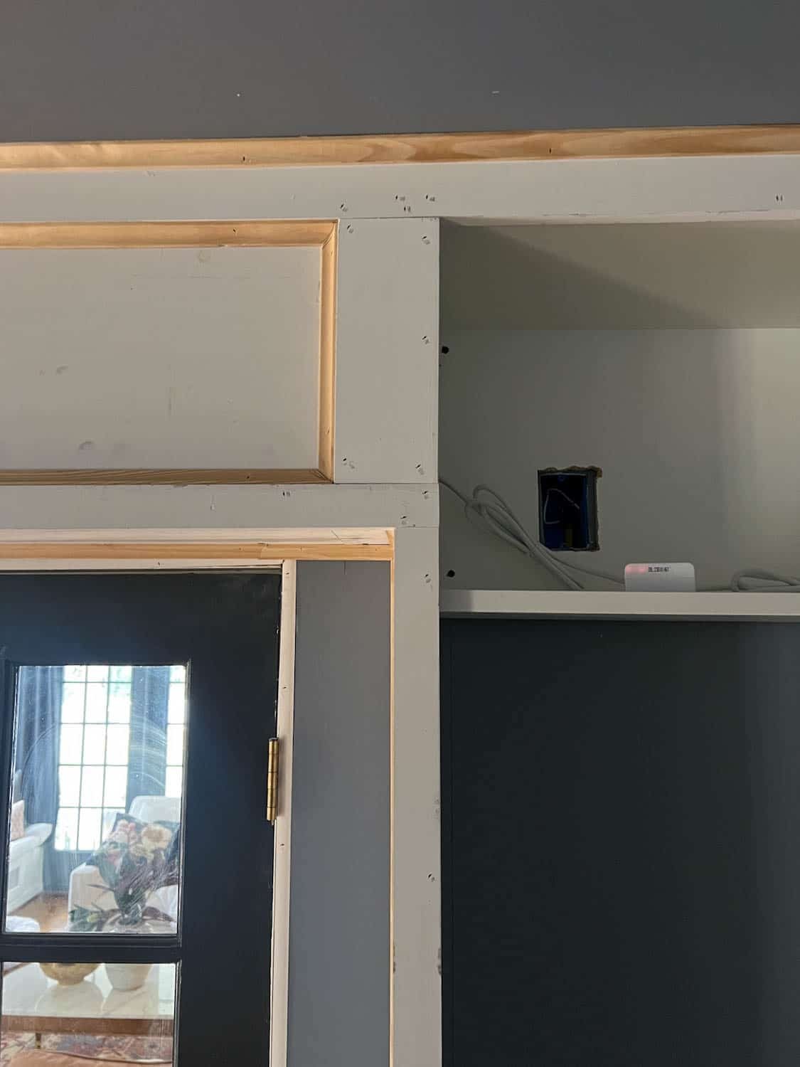 outlet access for hidden electric projector screen