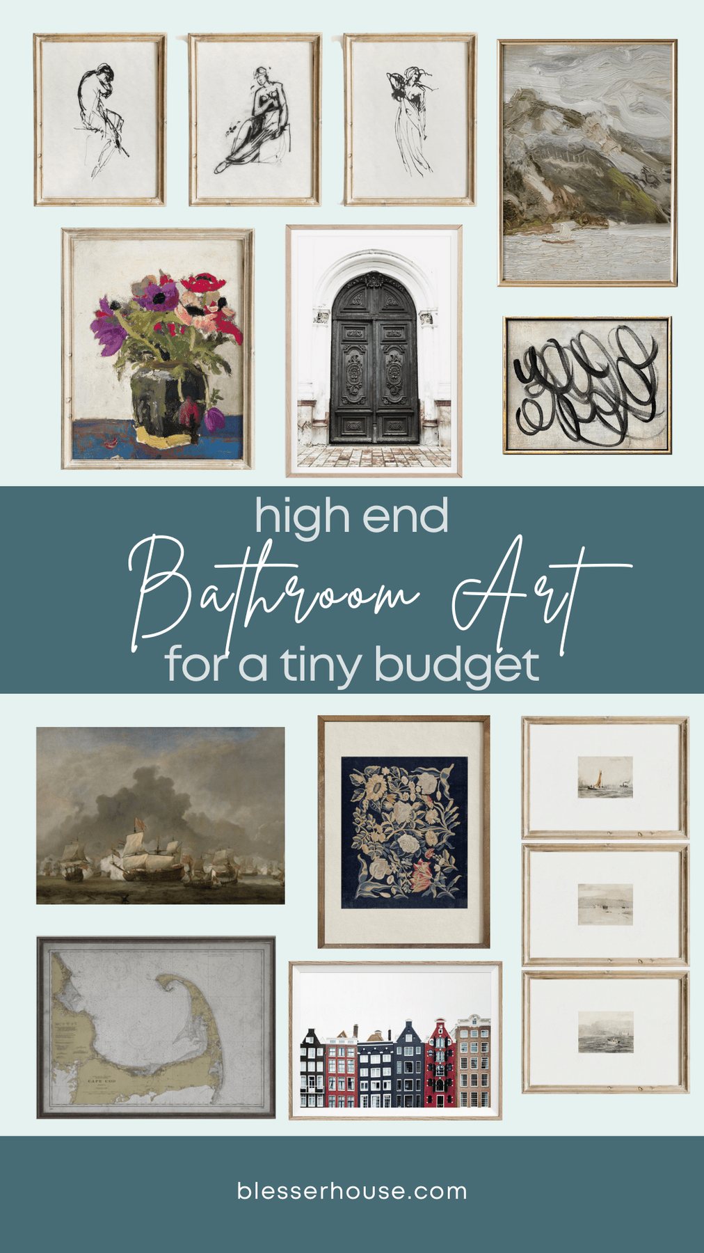 High End Bathroom Art for a Tiny Budget