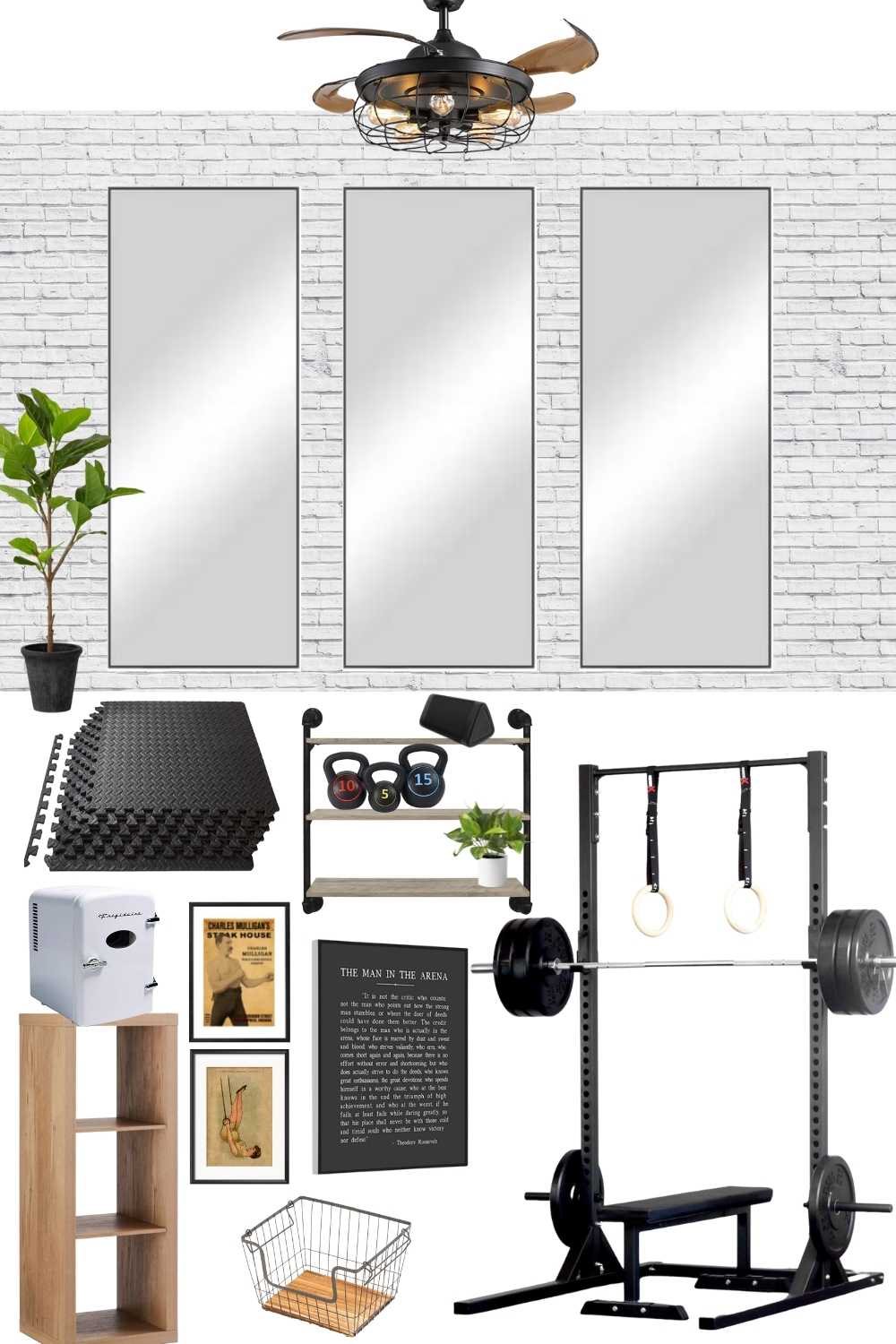 Home Gym Design Mood Board & Workout Shed Progress