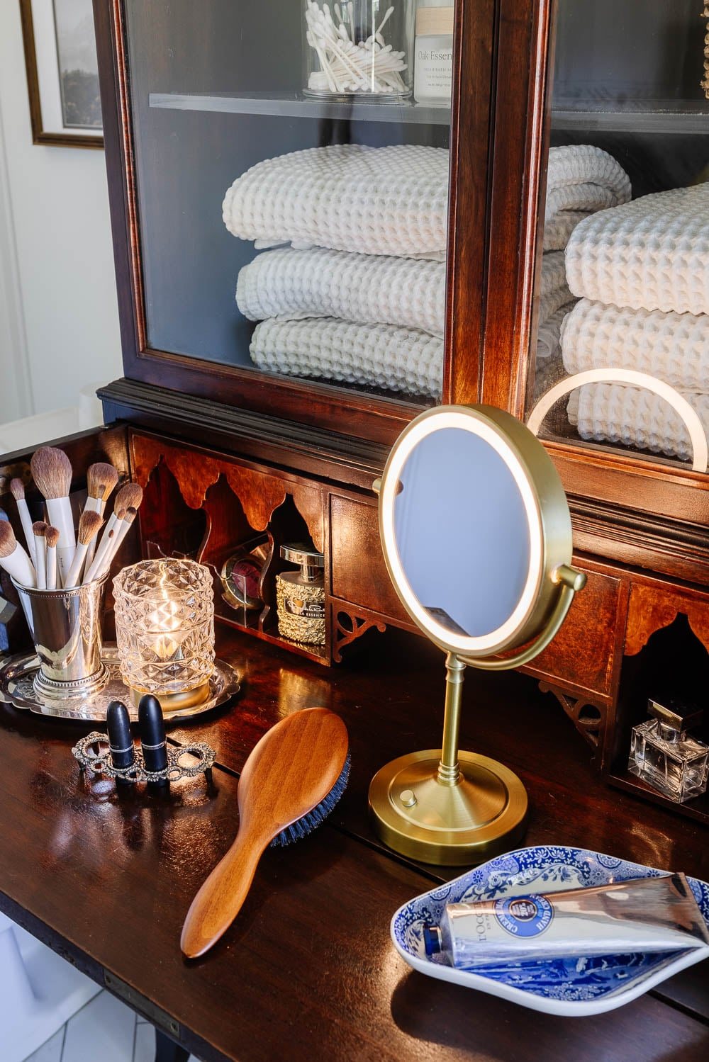 secretary desk makeup vanity bathroom storage