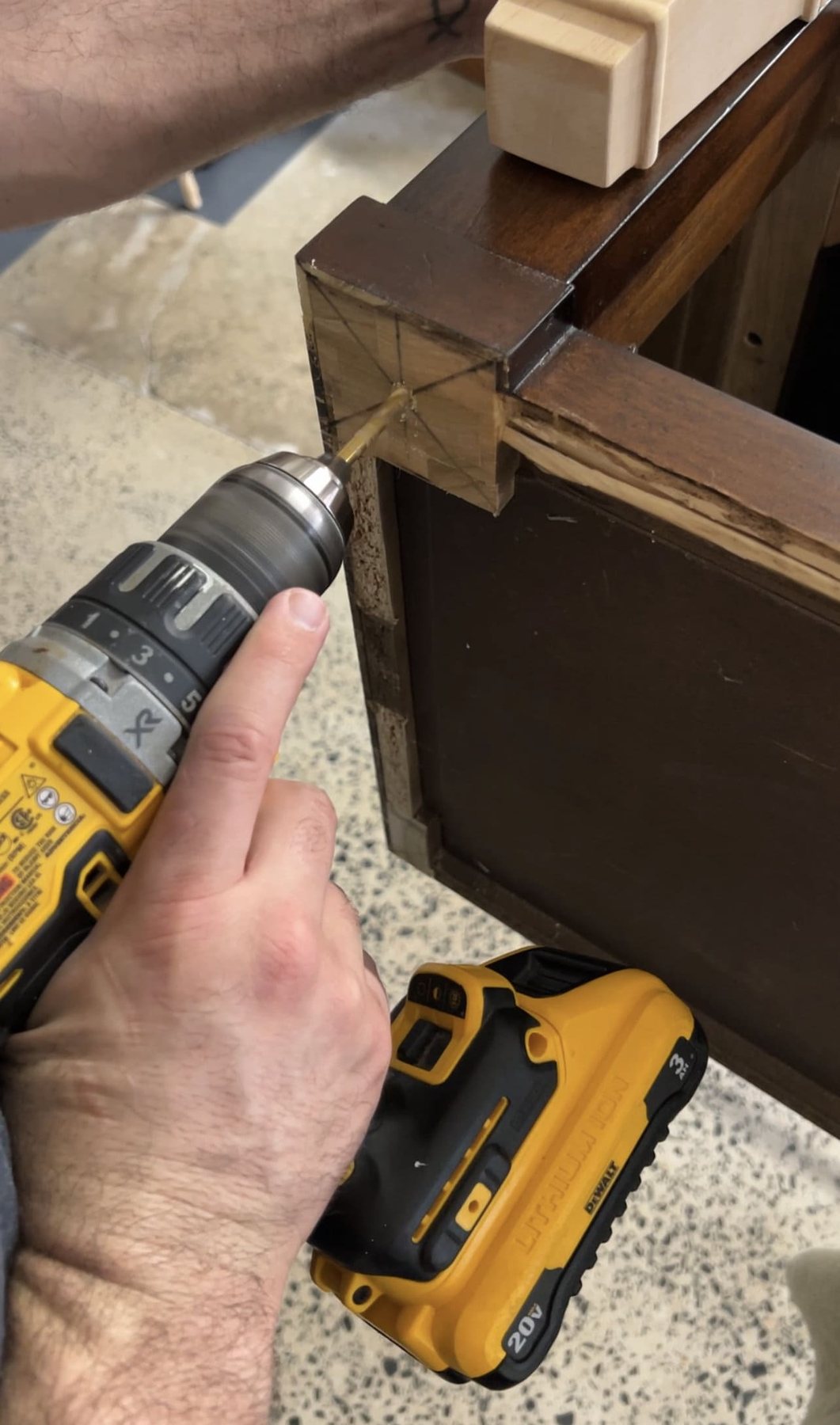 drilling to add new furniture legs