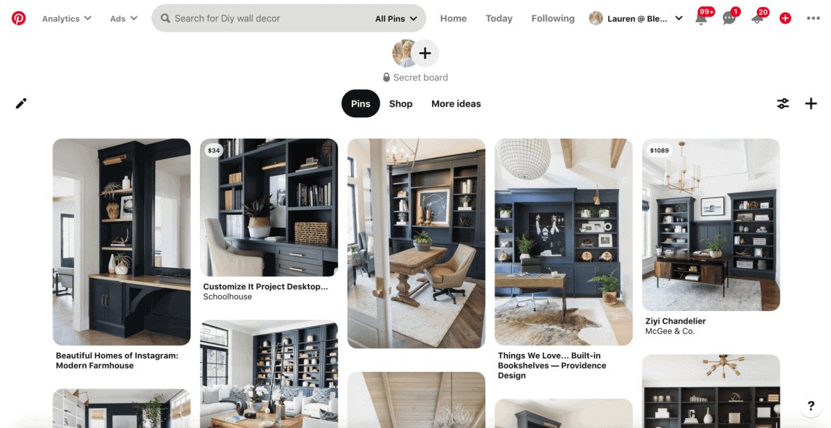 Pinterest search navy blue paint colors