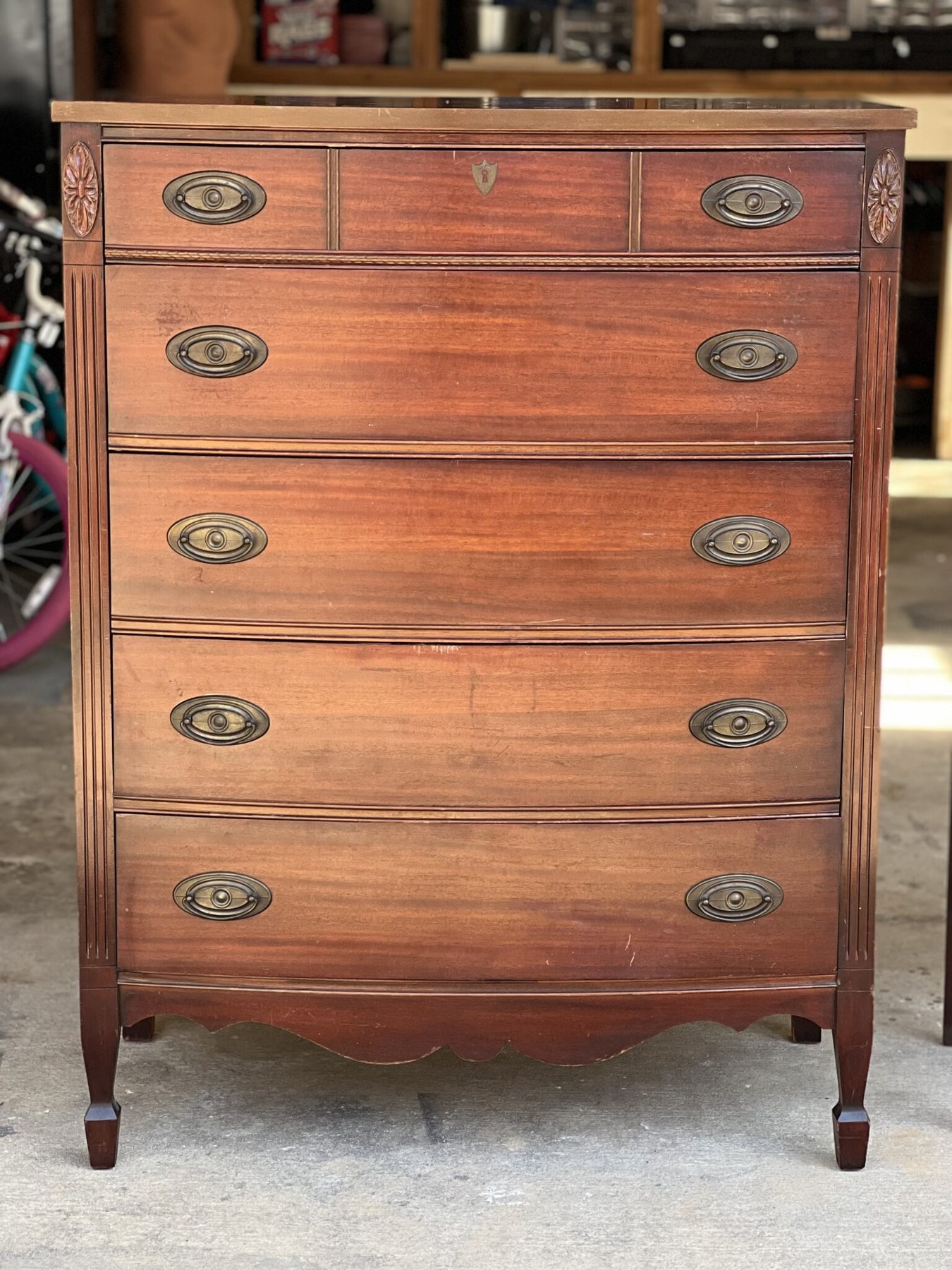 wood chest of drawers before