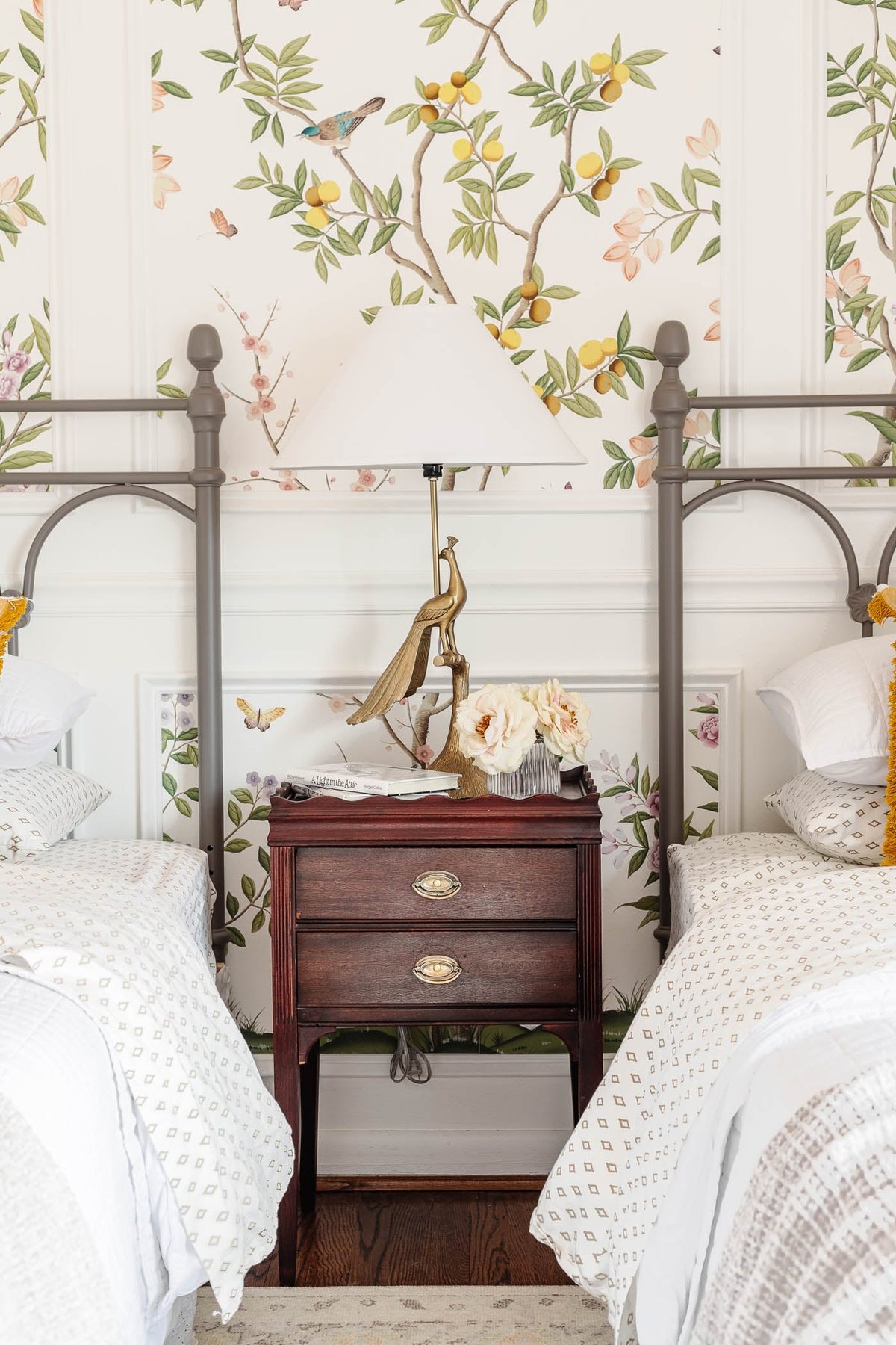 clean wood furniture in a little girl bedroom