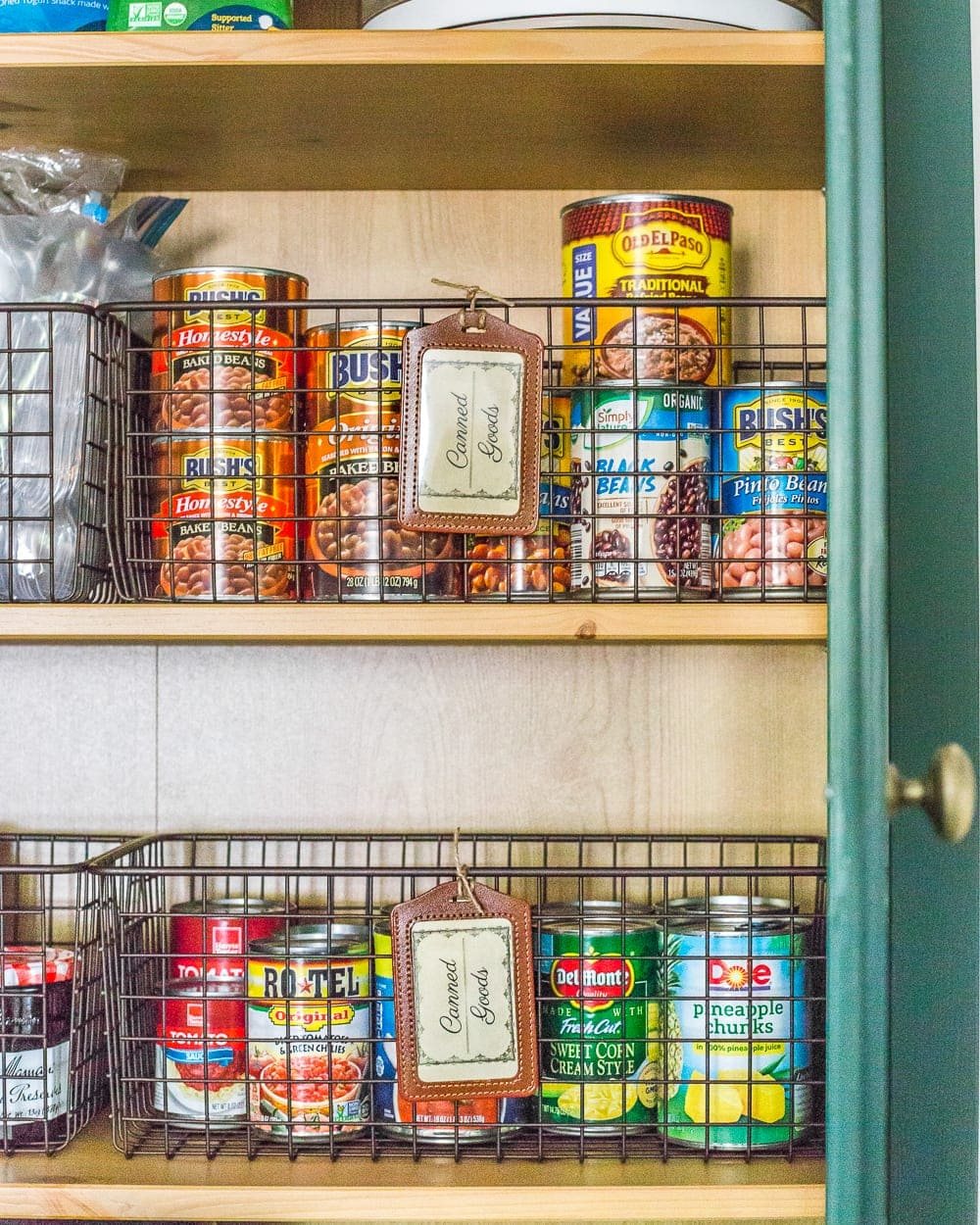 IKEA Hemnes Pantry Cabinet Organization - Tips and ideas for maximizing storage and creating function for food storage in a cabinet to repurpose as a pantry. #pantryorganization