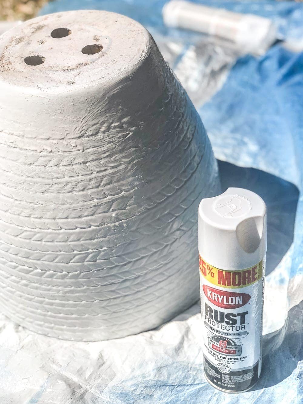 How to Distress Anything With 1 Simple Trick | Pottery Barn look-alike Tuscan style weathered planters using just spray paint