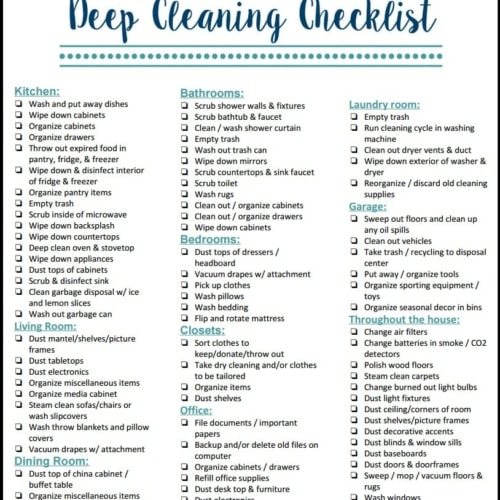 Tips for how to enjoy deep cleaning your house + a free whole house cleaning checklist printable + free cleaning kit from Mrs. Meyers and Grove Collaborative. #sponsored