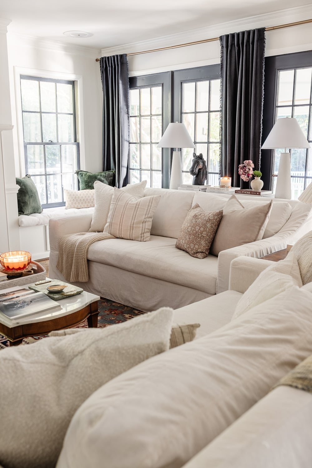 the right sofa table height for a console table behind a couch