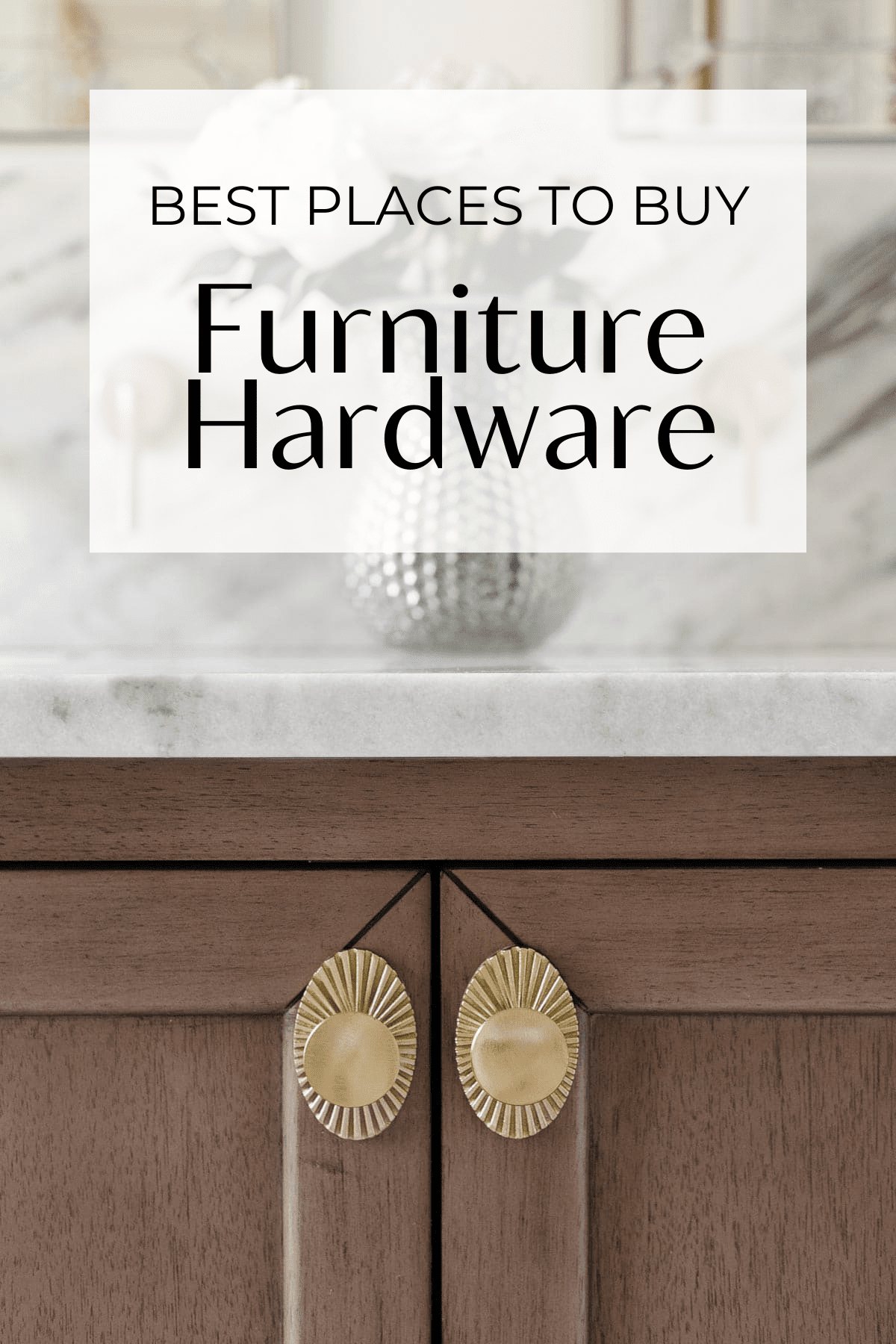 furniture hardware knobs on a bathroom vanity - best places to buy furniture hardware graphic