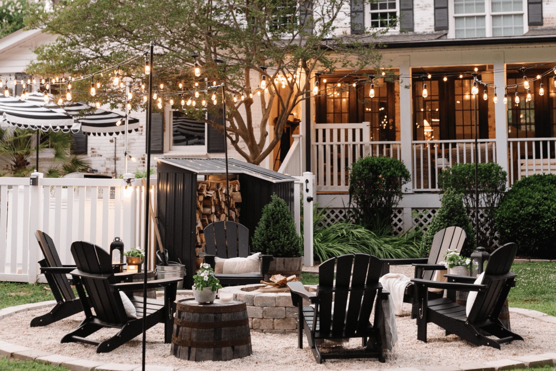 How to Hang Outdoor String Lights Anywhere in a Backyard