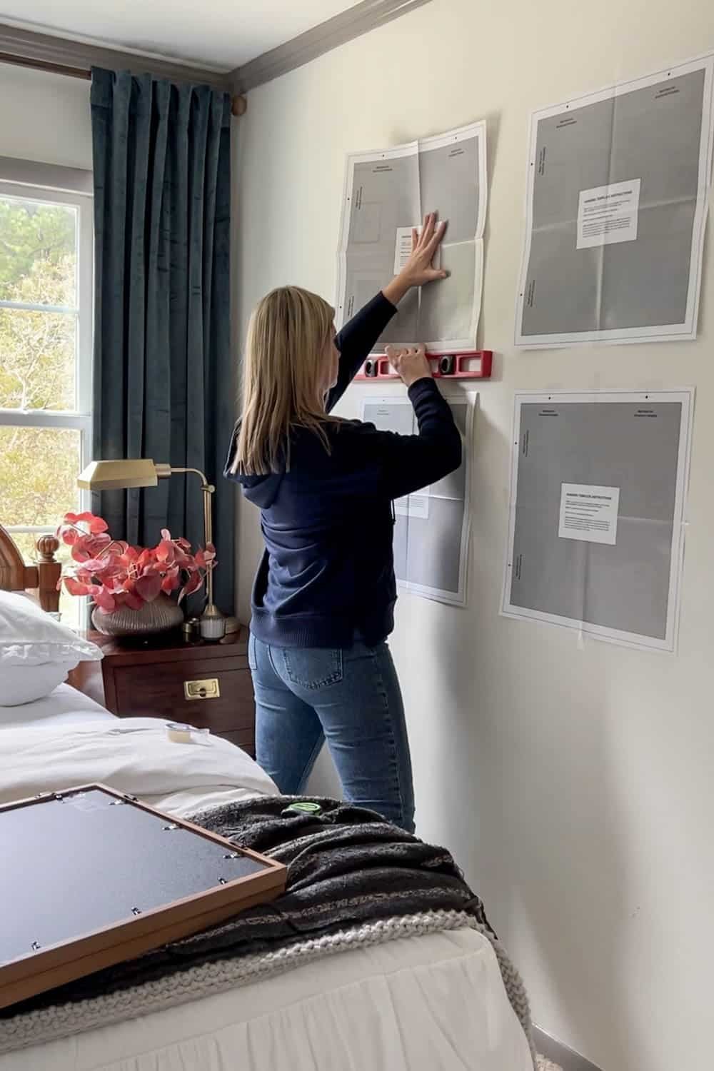 checking picture frame templates to make sure they are level
