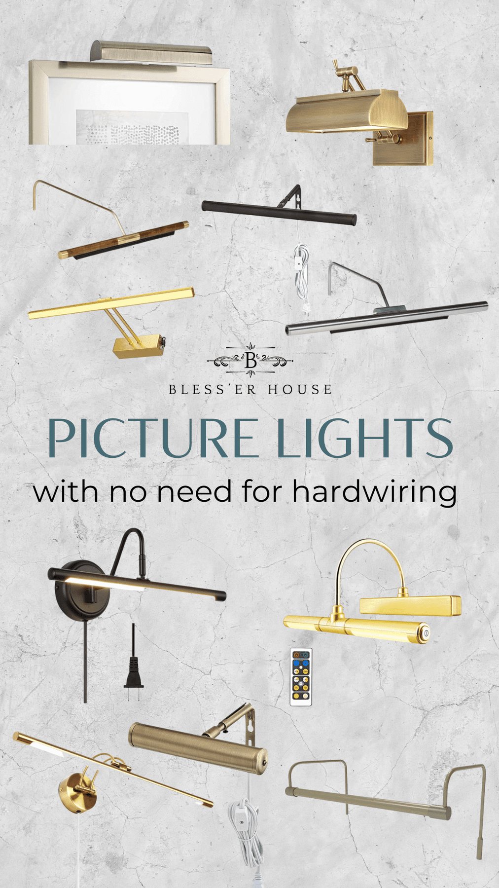 picture lights with no need for hardwiring graphic