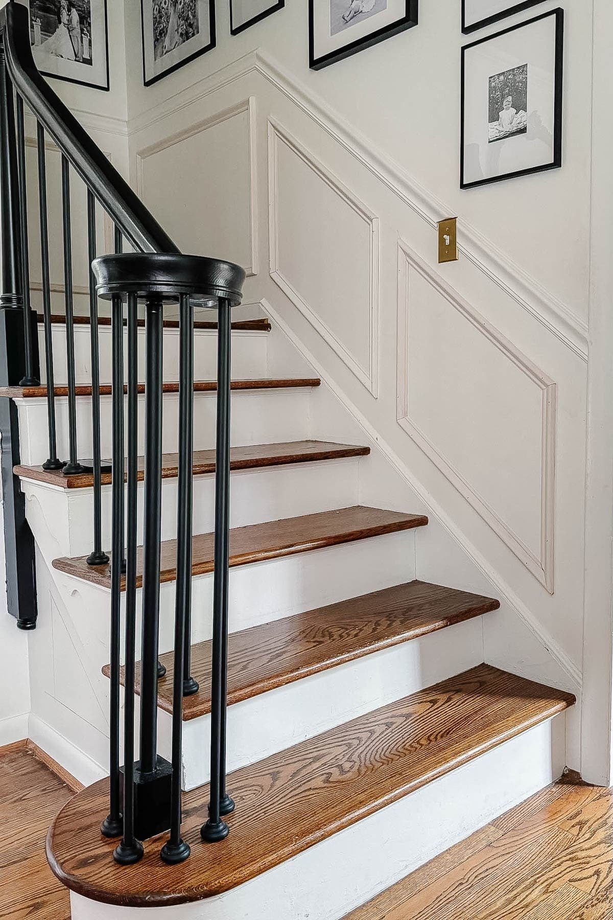 picture frame molding stair wainscoting