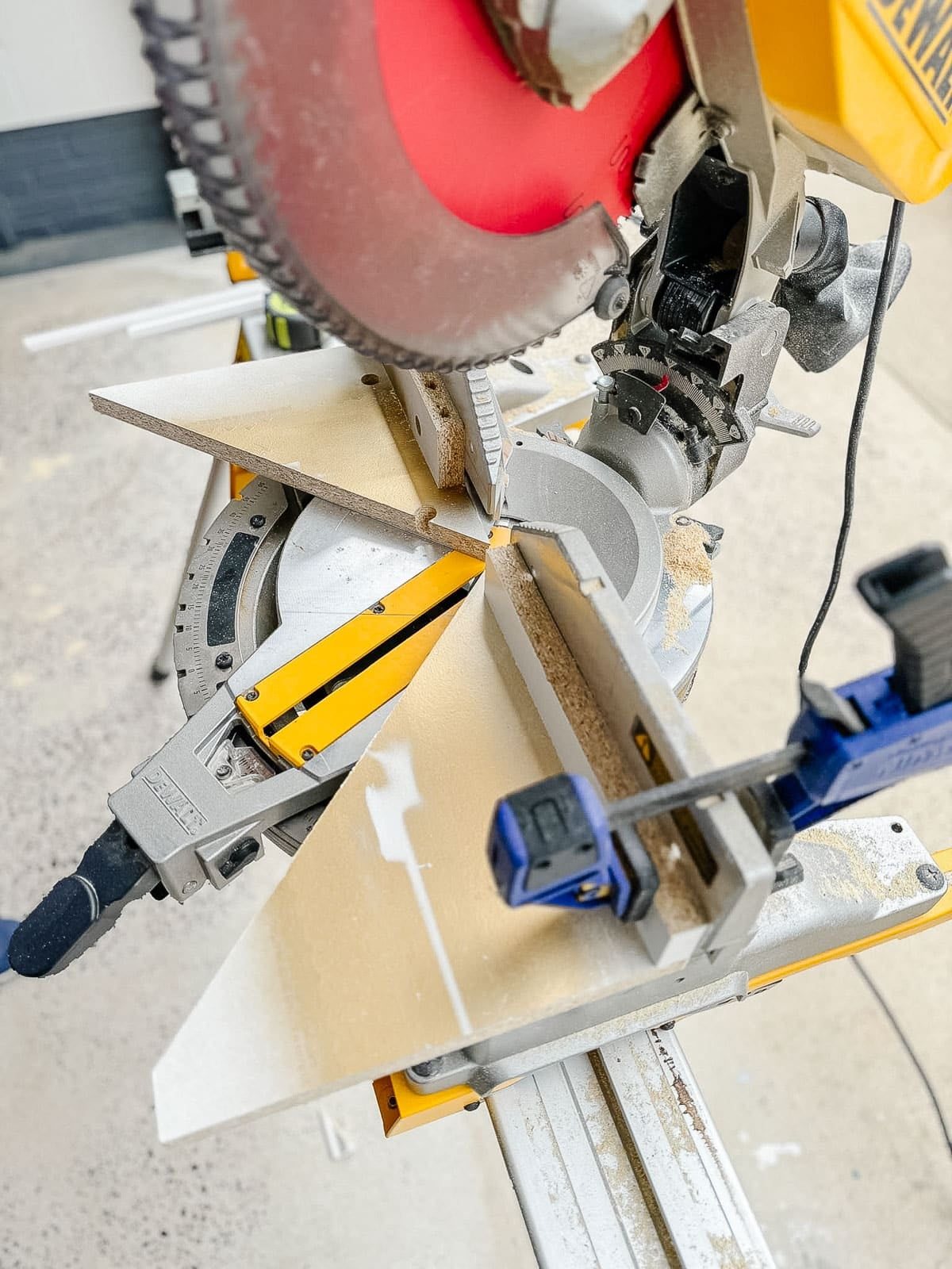 DIY wainscoting using miter saw guide